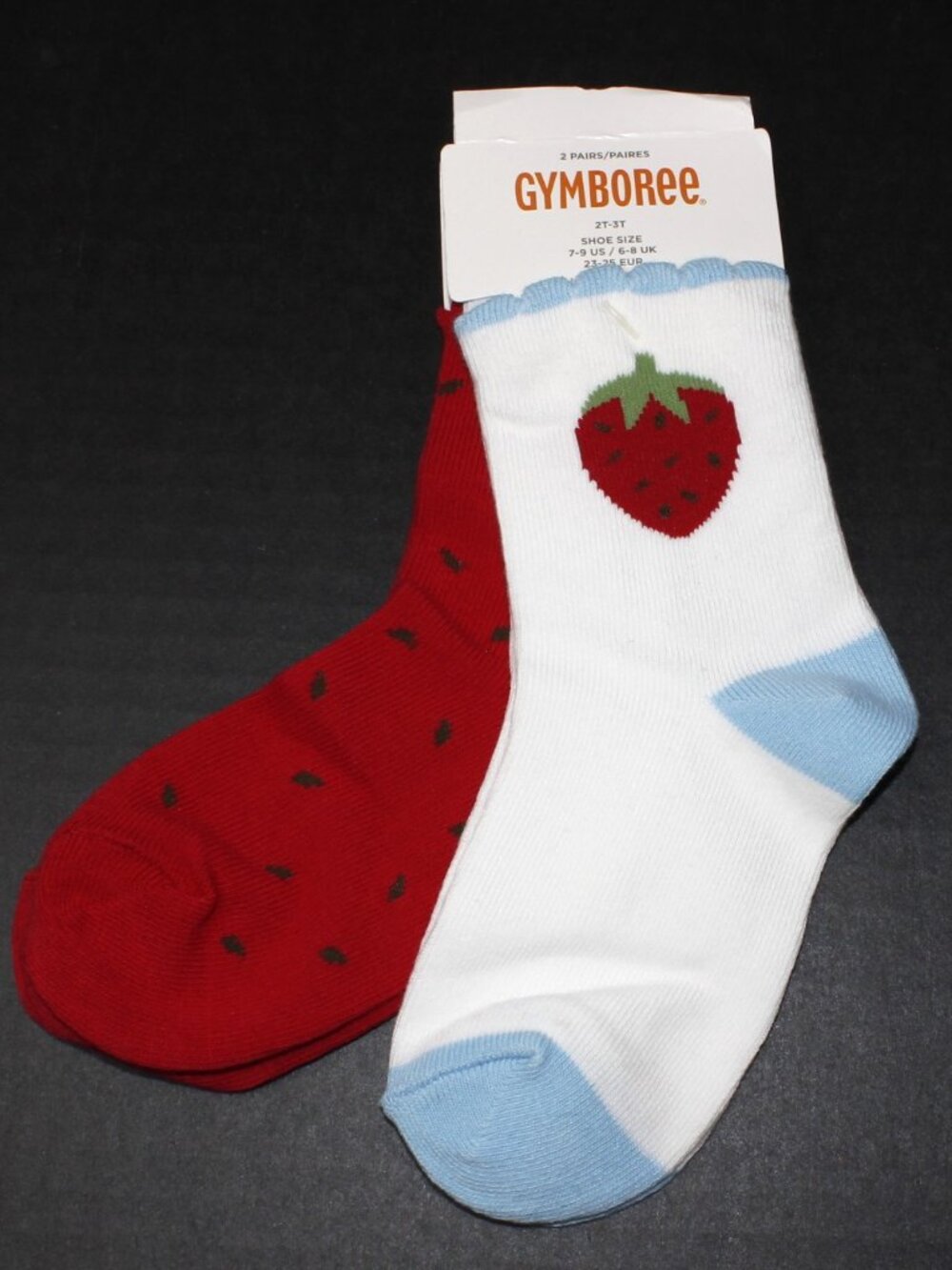 NWT Gymboree 2T-3T socks 2-pk Burst of Spring strawberry